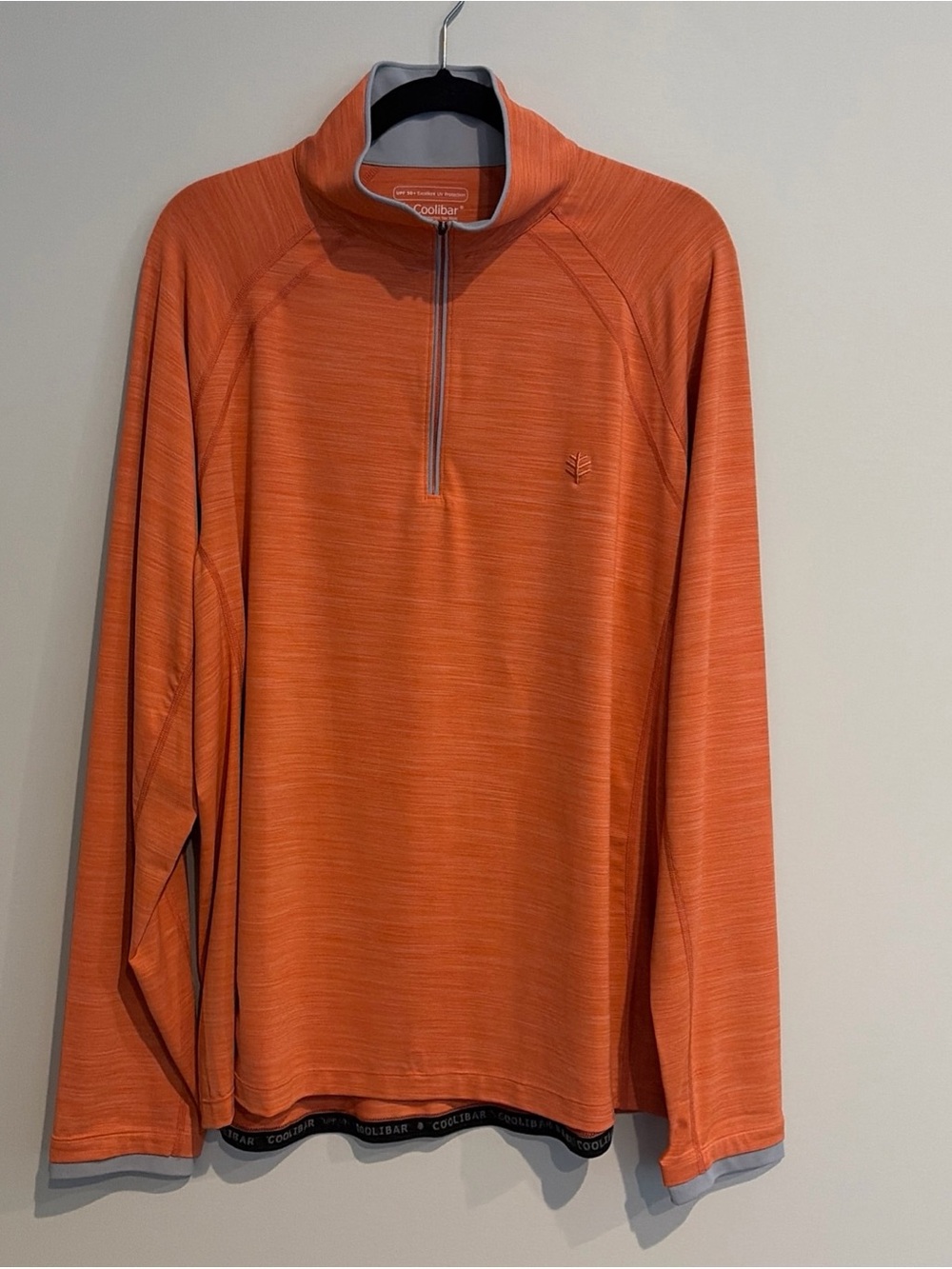 Coolibar XL Orange Peach UPF 50 Sun Protection Ultimate 1/2 Zip Rash Guard 10421